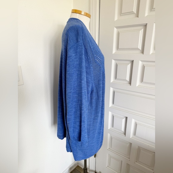 Croft & Barrow Blue Women's Cardigan Sweater Open Knit Size 3X - Picture 4 of 12